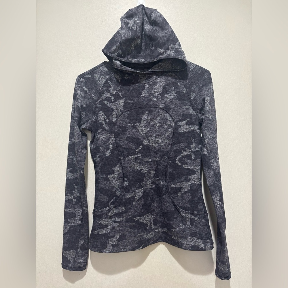 Lululemon On Repeat Rulu Hoodie Size 4 Incognito Camo HTR Black Rulu
